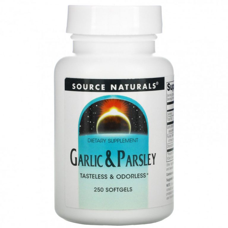 Source Naturals, Чеснок и петрушка, 250 гелевых капсул