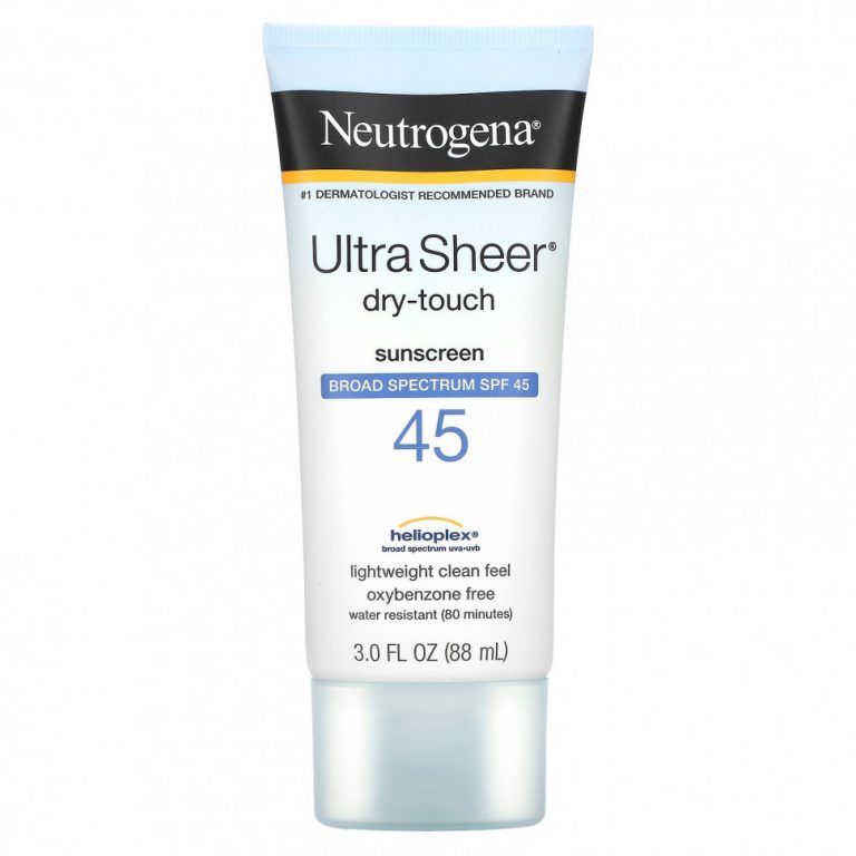 Neutrogena, Ultra Sheer, сухой на ощупь солнцезащитный крем, SPF 45, 88 мл (3 жидк. унции)