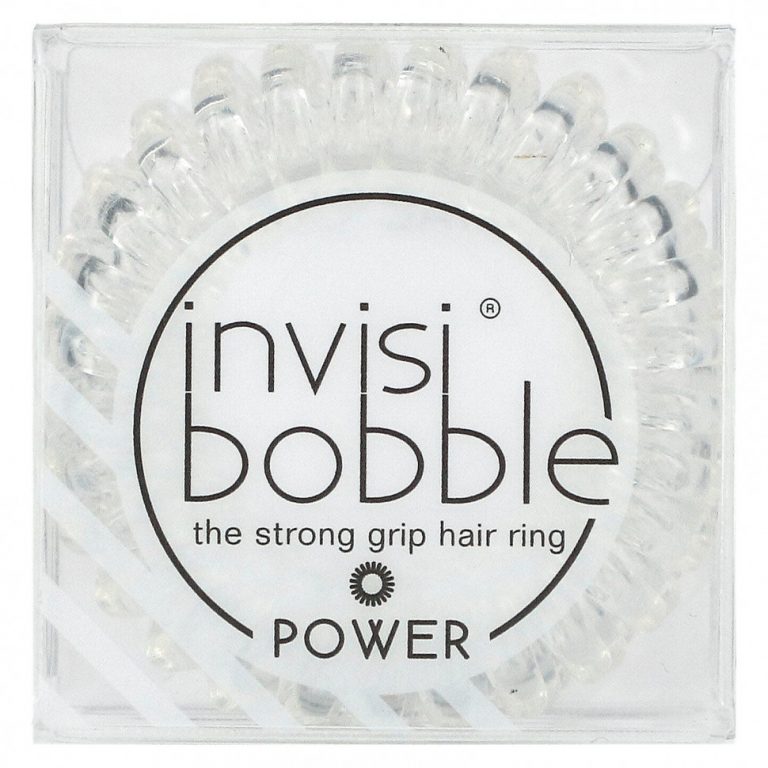 Invisibobble, Кольцо для волос Power, Strong Grip, кристально чистое, 3 шт. В упаковке