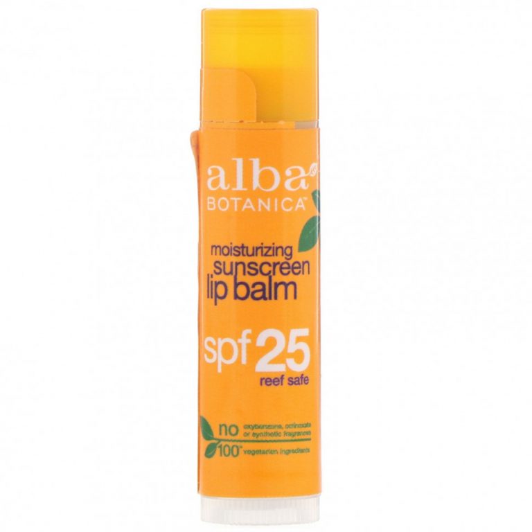 Alba Botanica, Увлажняющий солнцезащитный бальзам для губ, SPF 25, 4,2 (0,15 унции)