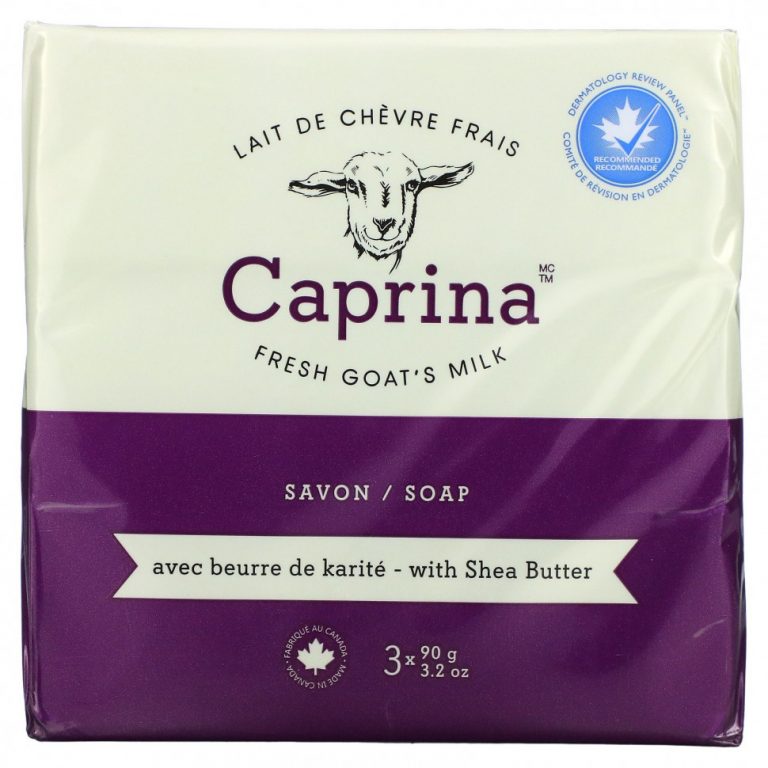 Caprina, Fresh Goat’s Milk, мыло, масло ши, 3 батончика, 90 г (3,2 унции)