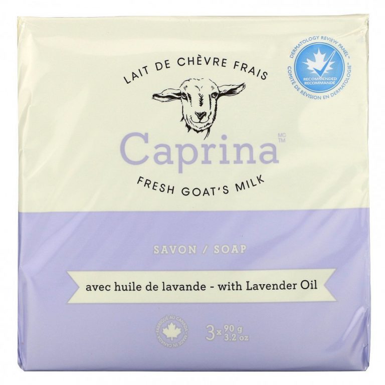 Caprina, Fresh Goat’s Milk, Мыло, масло лаванды, 3 батончика, 3,2 унции (90 г)