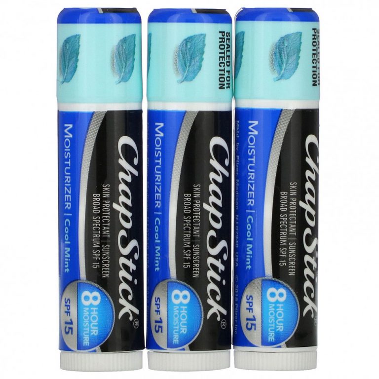 Chapstick, Защитное средство для губ 2-в-1, SPF 15, холодная мята, 3 палочки, 4 г (0,15 унции)