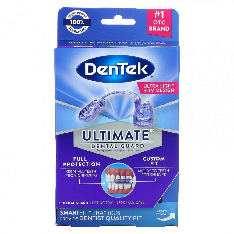 DenTek, Ultimate Dental Guard, ультралегкий / тонкий дизайн, 1 защитный кожух + 1 футляр для хранения + 1 лоток SmartFit