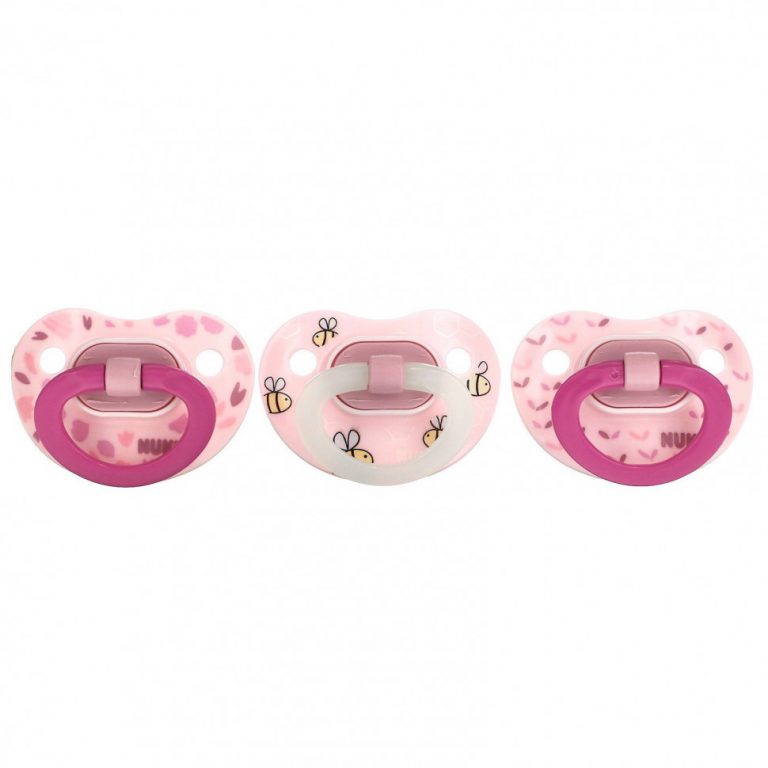 NUK, Orthodontic Pacifier Value Pack, 0-6 Months, Pink, 3 Pack