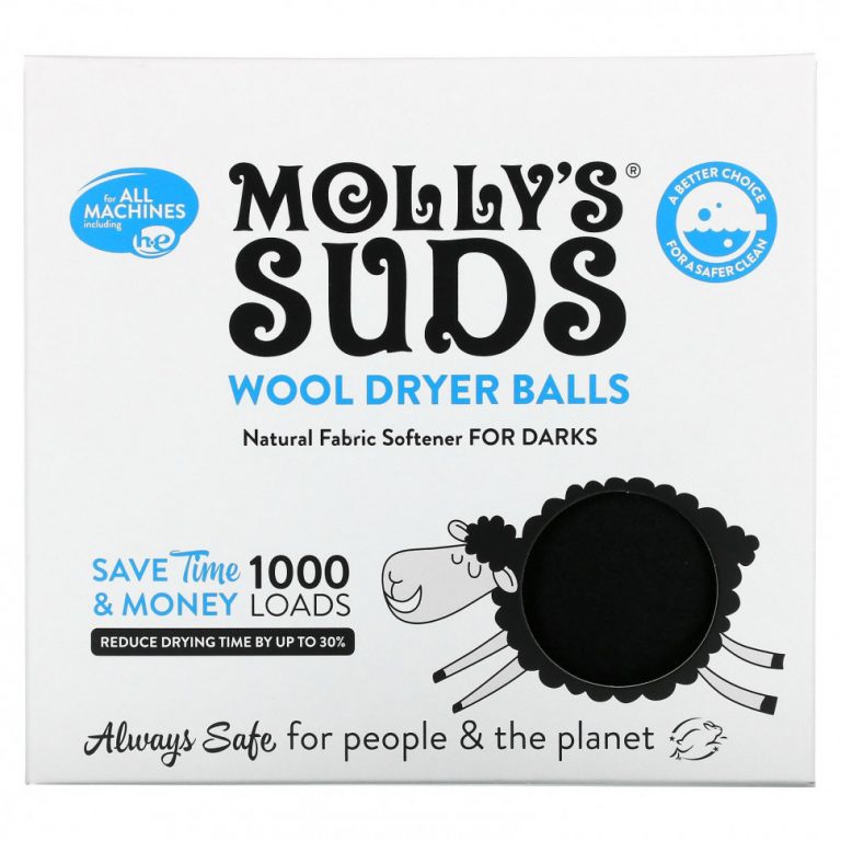 Molly’s Suds, шарики для сушки белья, для темных тканей, 3 штуки