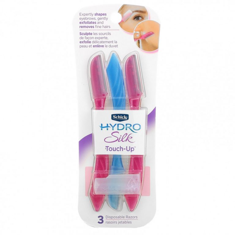 Schick, Hydro Silk Touch Up, разные цвета, 3 одноразовые бритвы