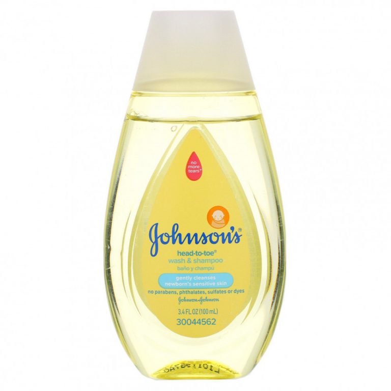 Johnson’s Baby, Шампунь и средство для мытья рук Johnson’s Head-to-Toe Wash, 3,4 жидких унции (100 мл)