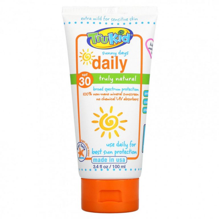 TruKid, Sunny Days, ежедневное солнцезащитное средство, SPF 30, светлый цитрус, 100 мл (3,4 жидк. Унции)