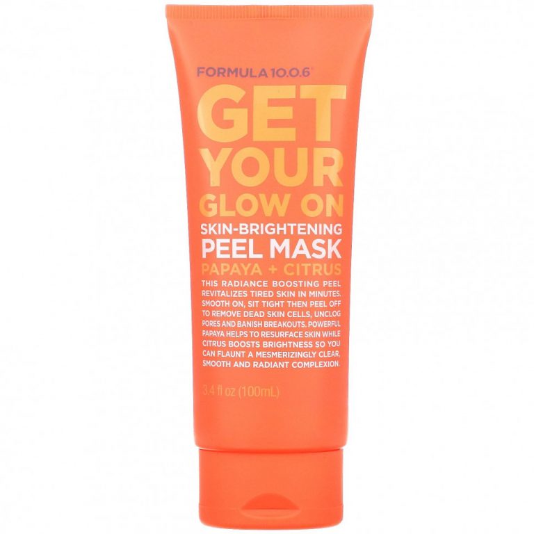 Formula 10.0.6, Get Your Glow On, Skin-Brightening Peel Mask, Papaya + Citrus, 3.4 fl oz (100 ml)