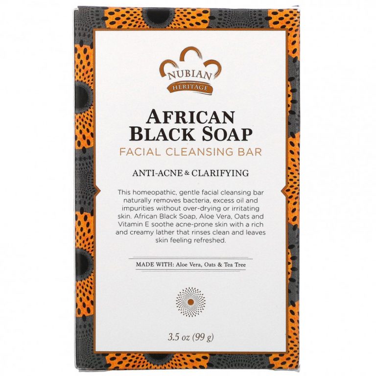 Nubian Heritage, African Black Soap, очищающее мыло для лица, 99 г (3,5 унции)