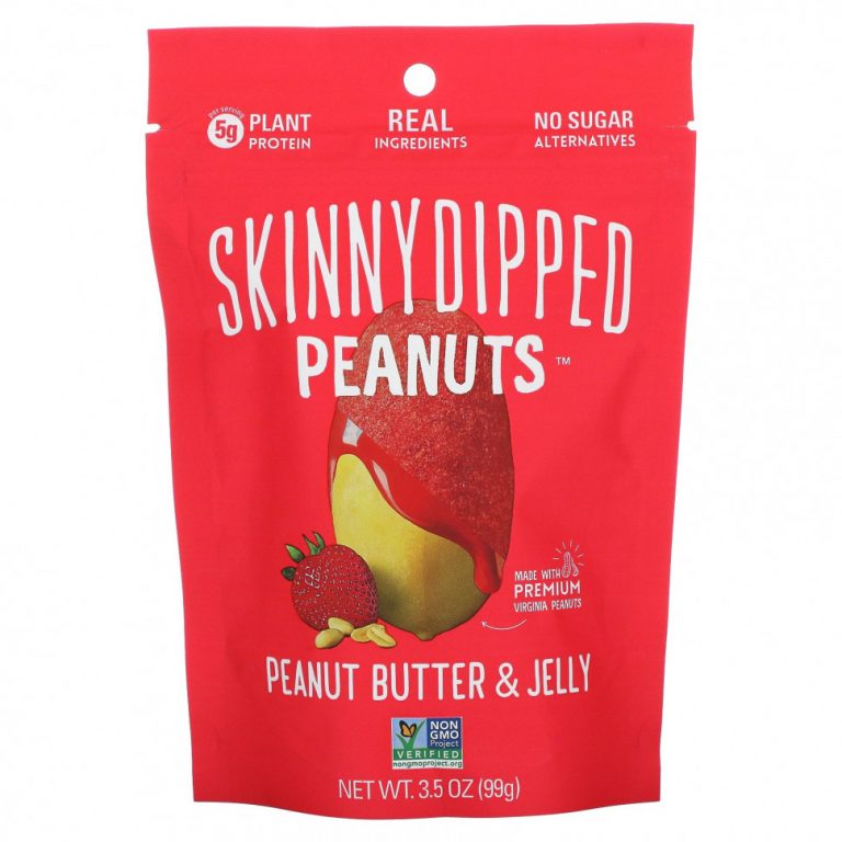 SkinnyDipped, Peanuts, арахисовая паста и желе, 99 г (3,5 унции)