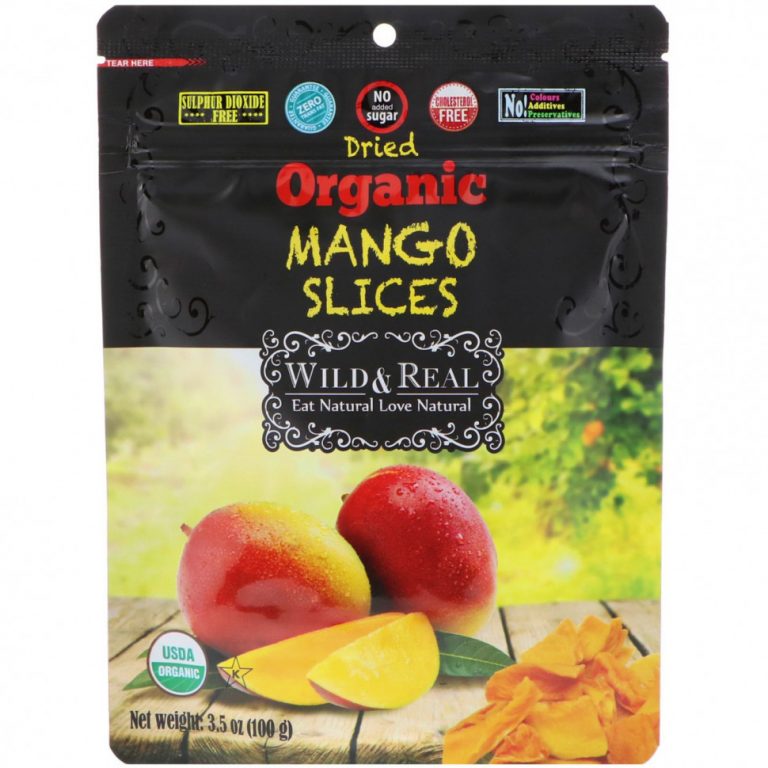 Nature’s Wild Organic, Высушенные кусочки органического манго, 3.5 унц. (100 г)