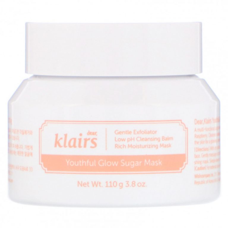 Dear, Klairs, Youthful Glow, маска с сахаром, 110 г (3,8 унции)