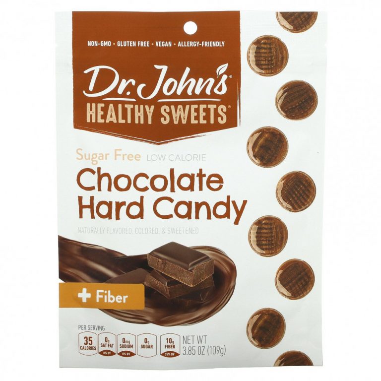 Dr. John’s Healthy Sweets, Шоколадная карамель с клетчаткой, без сахара, 109 г (3,85 унции)