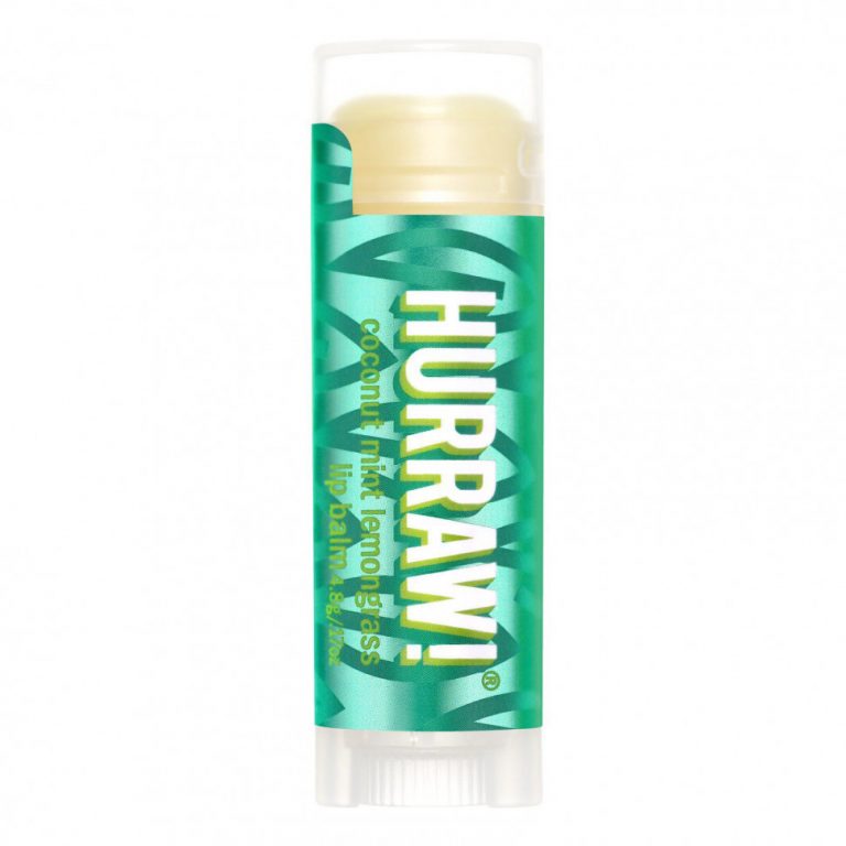 Hurraw! Balm, бальзам для губ, кокос, мята и лемонграсс, 4,8 г (0,17 унции)