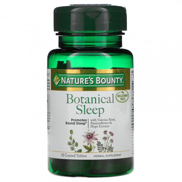 Nature’s Bounty, Botanical Sleep, Без мелатонина, 30 таблеток, покрытых оболочкой