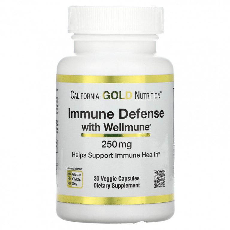 California Gold Nutrition, Immune Defense with Wellmune, бета-глюкан, 250 мг, 30 растительных капсул