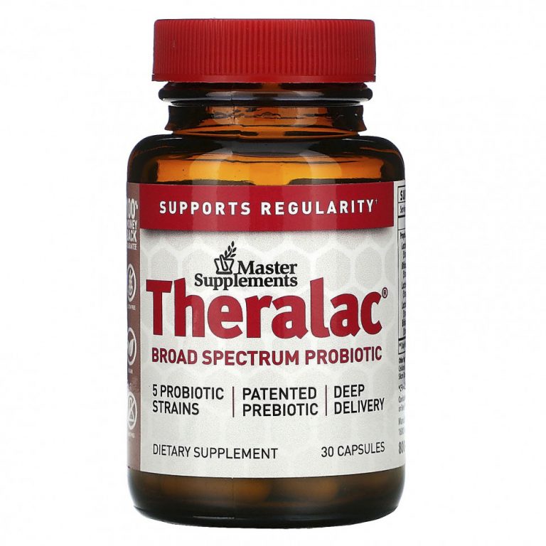 Master Supplements, Theralac, пробиотик широкого спектра действия, 30 капсул