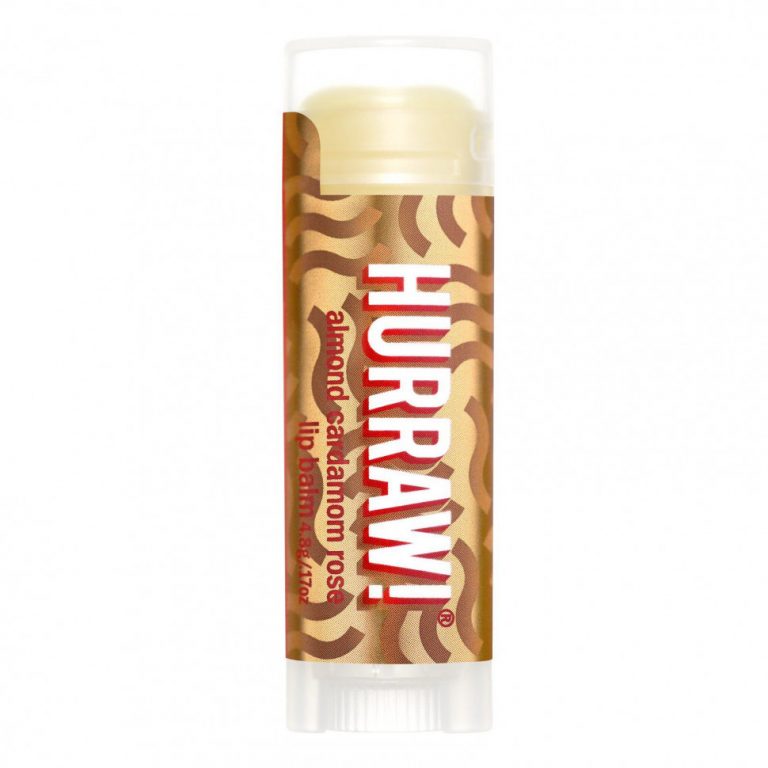 Hurraw! Balm, бальзам для губ, миндаль, кардамон, роза, 4,8 г (0,17 унции)