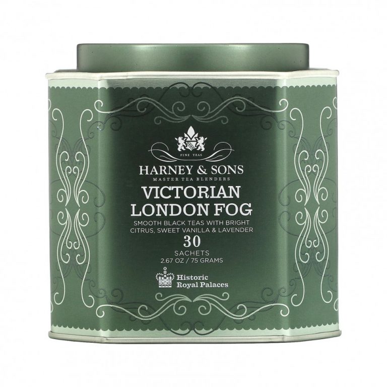 Harney & Sons, Victorian London Fog, мягкий черный чай с яркими цитрусовыми, сладкой ванилью и лавандой, 30 пакетиков, 75 г (2,67 унции)