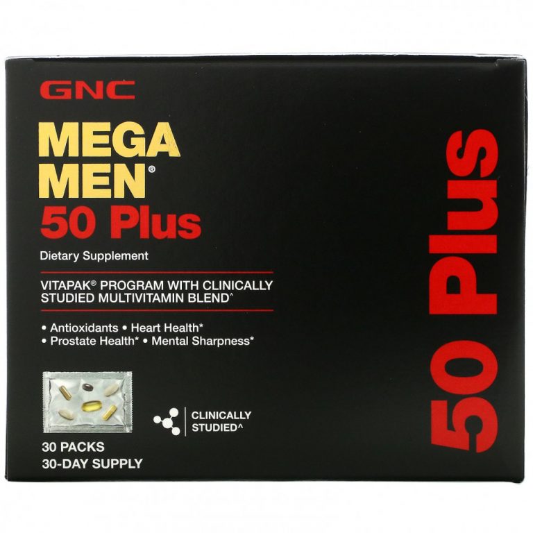 GNC, Mega Men, мультивитамины для мужчин старше 50 лет, 30 пакетиков