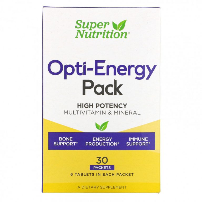 Super Nutrition, Opti-Energy Pack, мультивитаминная / минеральная добавка, 30 пакетиков (6 таблеток в каждом)