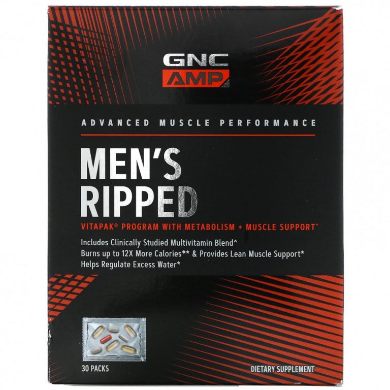 GNC, AMP, Men’s Ripped Vitapak Program, мультивитамины для мужчин, для метаболизма и поддержки мышц, 30 пакетиков