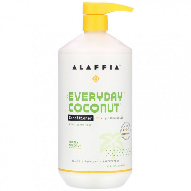 Alaffia, Everyday Coconut, кондиционер, для нормальных и сухих волос, чистый кокос, 950 мл (32 жидк. Унции)