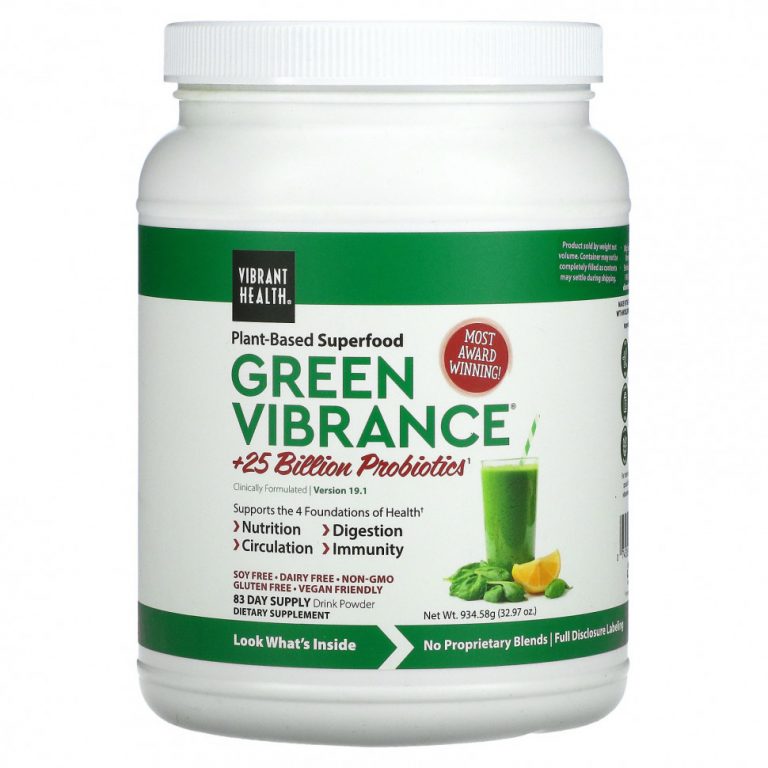 Vibrant Health, Green Vibrance +25 млрд пробиотиков, версия 18.0, 913 г (32,21 унции)