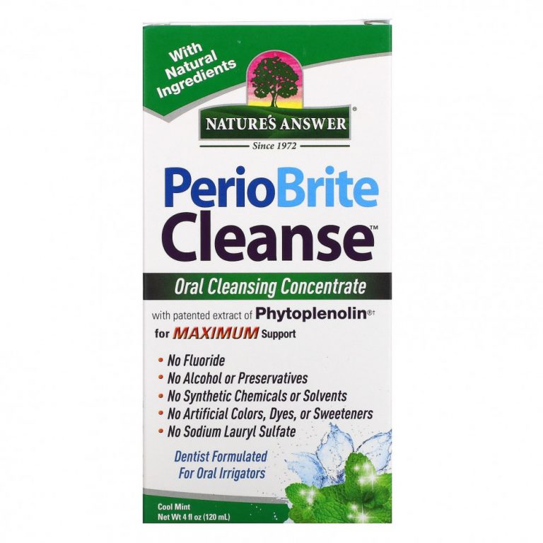 Nature’s Answer, PerioBrite Cleanse, концентрат для полоскания рта, освежающая мята, 120 мл (4 жидк. унции)