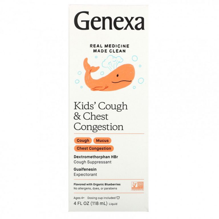 Genexa, Kid’s Cough & Chest Congestion, Organic Blueberries, 4 fl oz (118 ml)