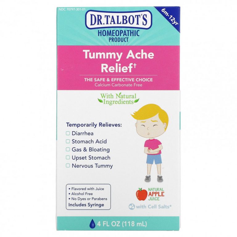 Dr. Talbot’s, Tummy Ache Relief, для детей от 6 месяцев до 12 лет, со вкусом натурального яблочного сока, 118 мл (4 жидк. Унции)