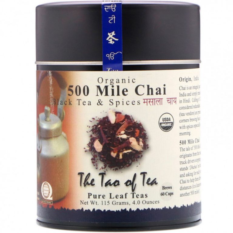 The Tao of Tea, 500 Mile Chai, органический черный чай со специями, 4,0 унции (115 г)