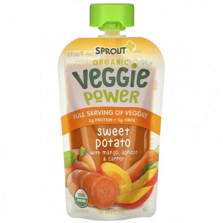 Sprout Organic, Veggie Power, батат с манго, абрикосом и морковью, 113 г (4 унции)