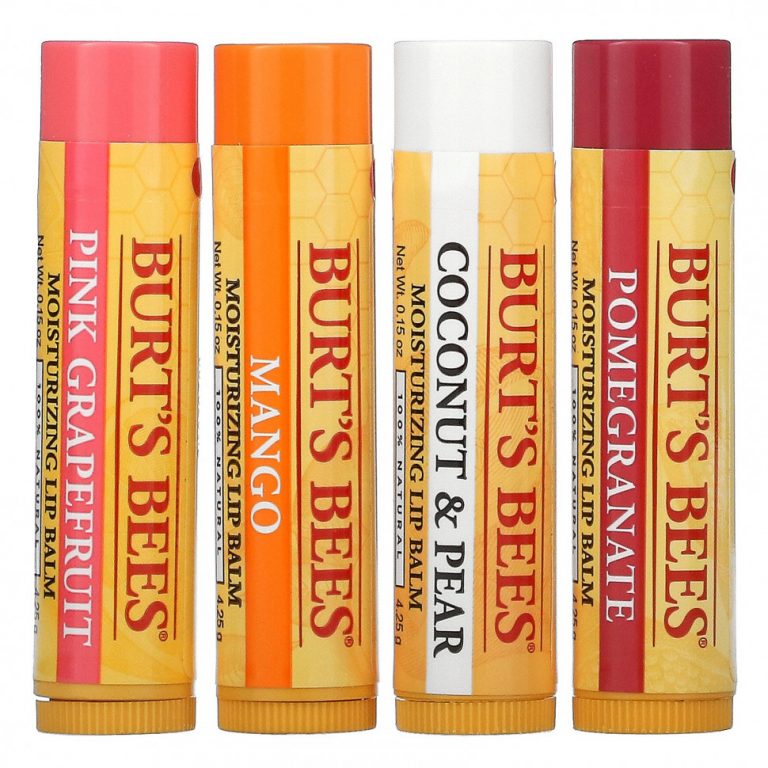 Burt’s Bees, Увлажняющие бальзамы для губ, суперфрукты, 4 шт. В упаковке, 4,25 г (0,15 унции)