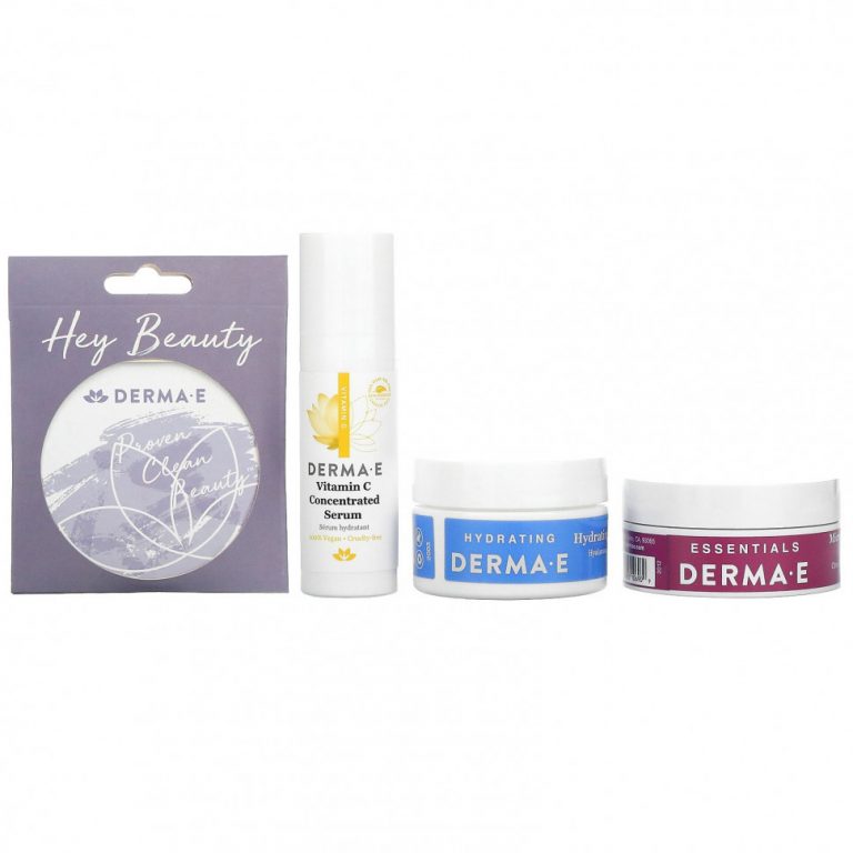 Derma E, Refine, Brighten, Hydrate & Go Kit, набор из 4 предметов