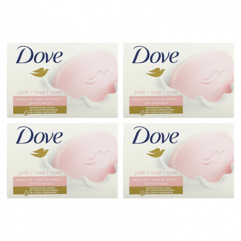 Dove, Мыло Beauty Bar с глубоким увлажнением, розовое, 4 насадки по 4 унции (113 г) каждая