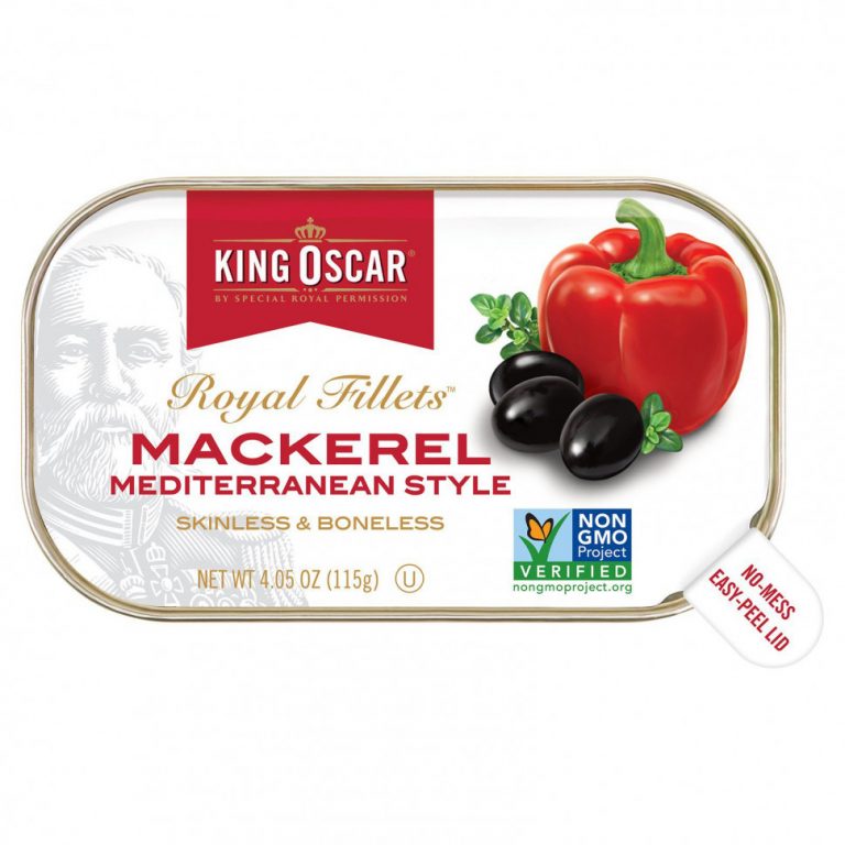 King Oscar, Royal Fillets, скумбрия по-средиземноморски, 115 г (4,05 унции)