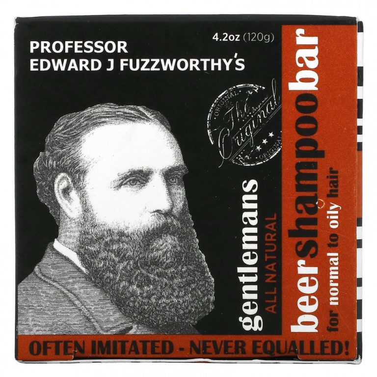 Professor Fuzzworthy’s, Gentlemans Beer Shampoo Bar, для нормальных и жирных волос, без запаха, 120 г (4,2 унции)