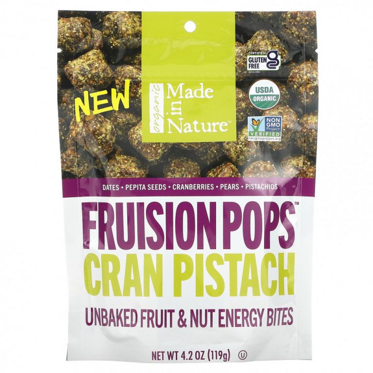 Made in Nature, Organic Fruision Pops, Cran Pistach, органические фруктовые конфеты, хрустящие фисташки, 119 г, 4,2 унции)