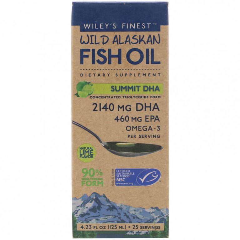 Wiley’s Finest, Summit DHA, жир дикой аляскинской рыбы, с натуральным вкусом лайма, 125 мл (4,23 жидкой унции)