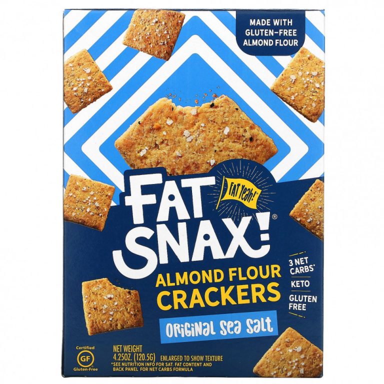 Fat Snax, Крекеры из миндальной муки, оригинальная морская соль, 120,5 г (4,25 унции)