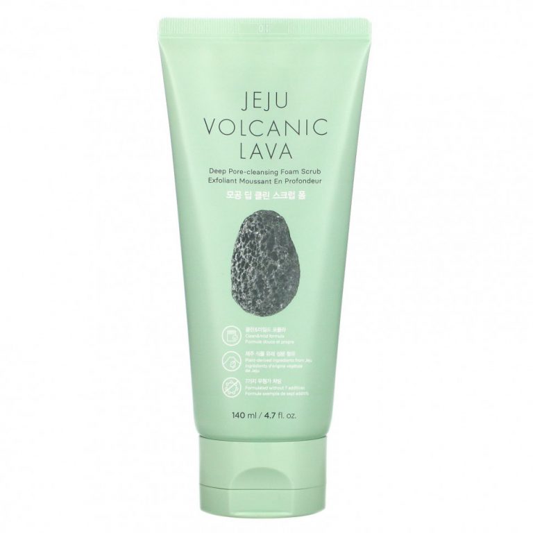 The Face Shop, Jeju Volcanic Lava, пенный скраб для глубокого очищения пор, 4,7 жидк. унция (140 мл)