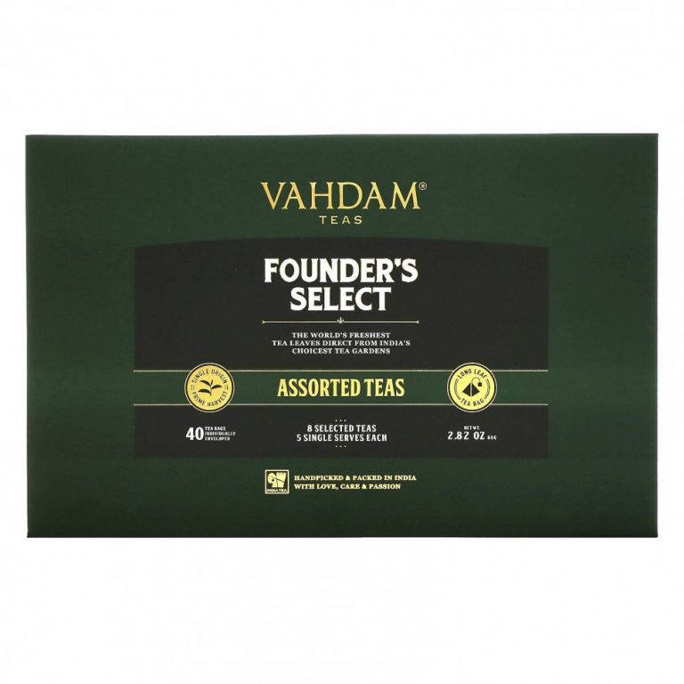 Vahdam Teas, Founder’s Select, ассорти чаев, 40 чайных пакетиков, 80 г ,(2,82 унции)