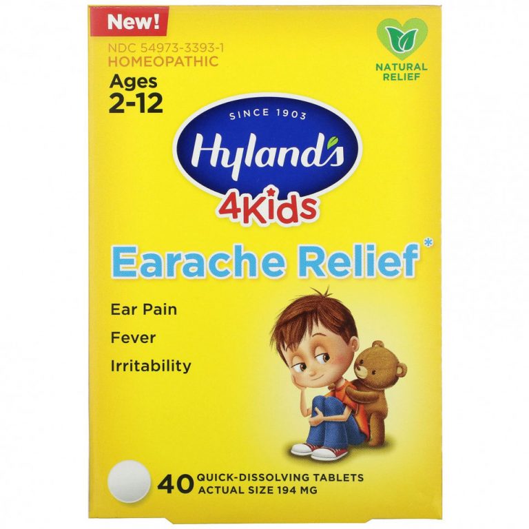 Hyland’s, 4 Kids, Средство от боли в ухе, возраст 2-12, 40 быстро растворяющихся таблеток