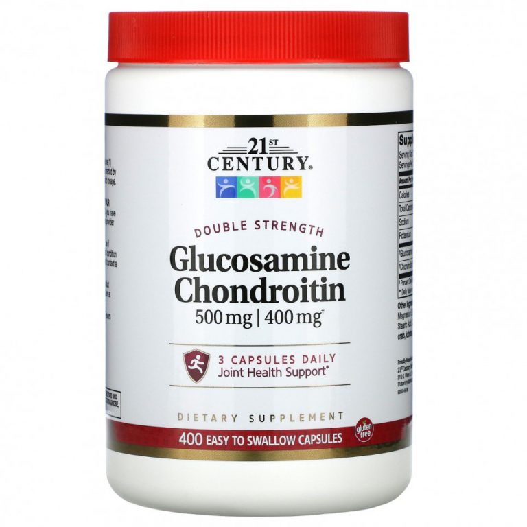 21st Century, глюкозамин и хондроитин, двойная сила, 500 мг / 400 мг, 400 капсул, которые легко глотать
