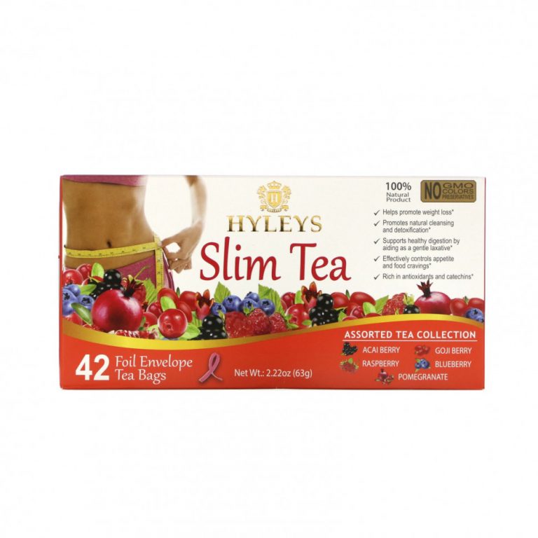 Hyleys Tea, Slim Tea, ассорти из коллекций чая, 42 чайных пакетика в фольгированных пакетиках, по 1,5 г (0,05 унции)