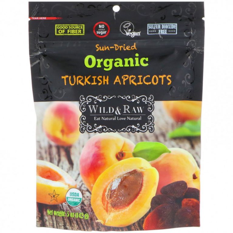 Nature’s Wild Organic, Wild & Raw, Sun-Dried, Organic Turkish Aprricots, 5 oz (142 g)