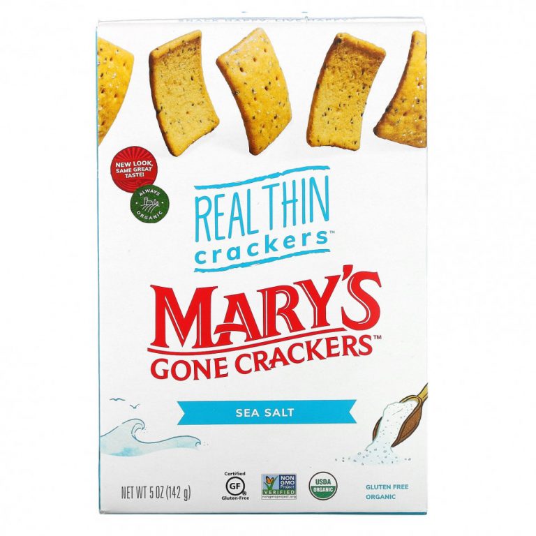 Mary’s Gone Crackers, Крекеры Real Thin Crackers, морская соль, 141 г